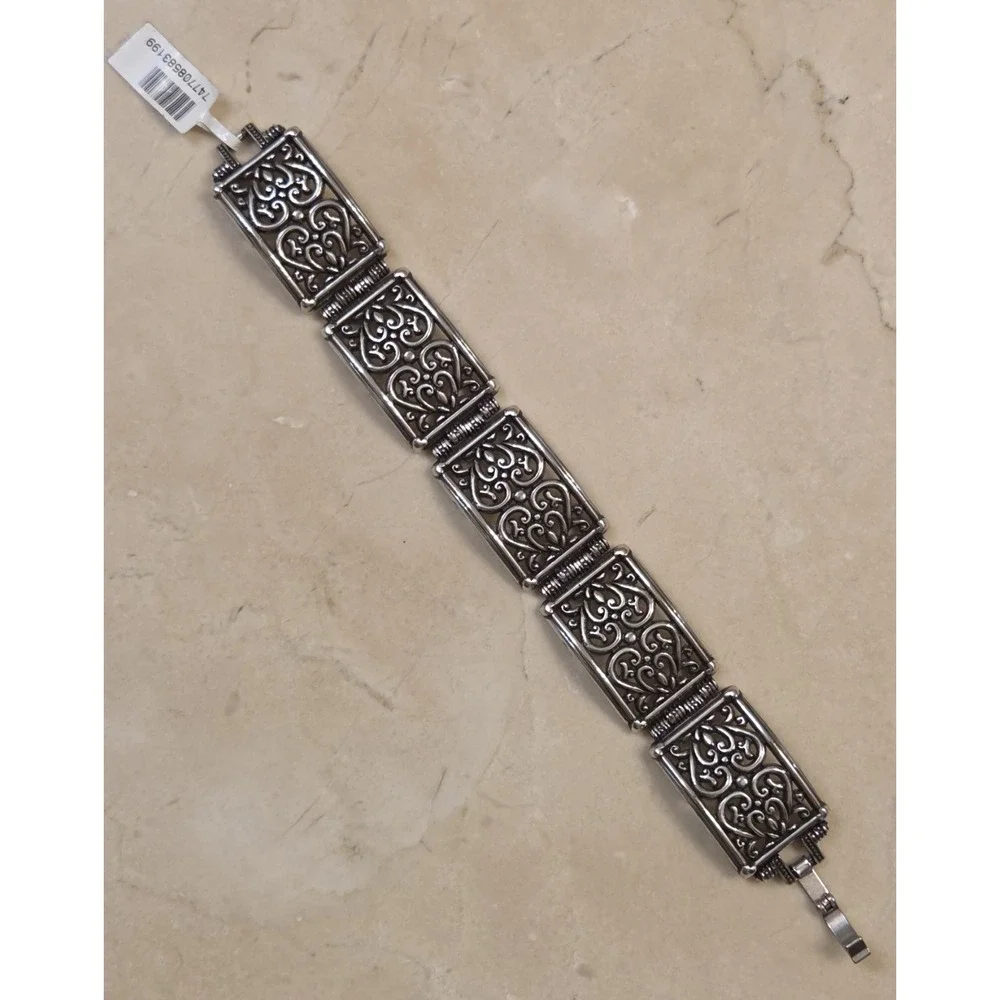 New Brighton Wide Link‎ Scroll Work Bracelet 7.25